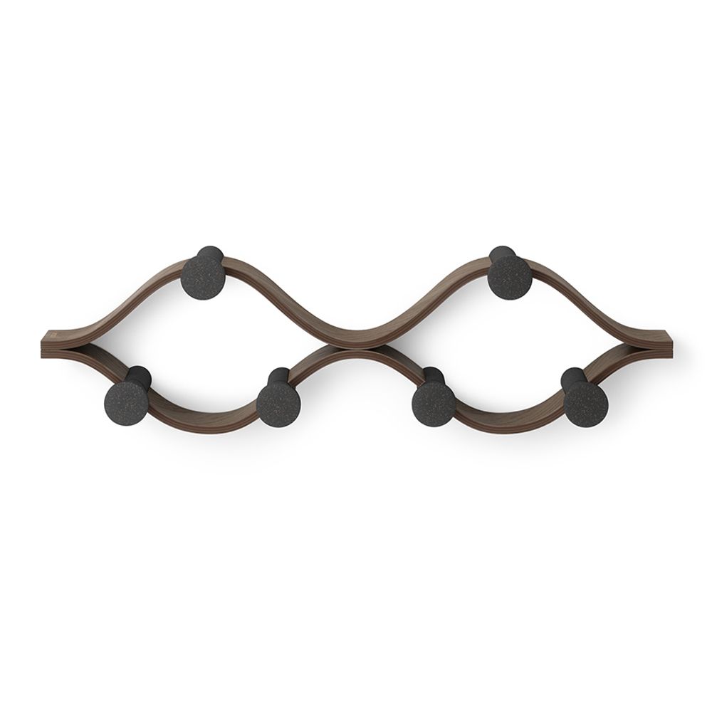 Вешалка настенная Montage, 6 крючков, черный/орех