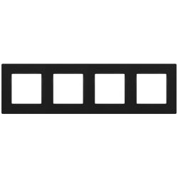 Рамка для розеток и выключателей ЭРА Серия 12 12-5204-05 на 4 поста, Классик, антрацит