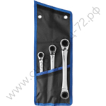 ЗУБР 3 шт, набор накидных трещоточных гаечных ключей, Профессионал (27105-H3)