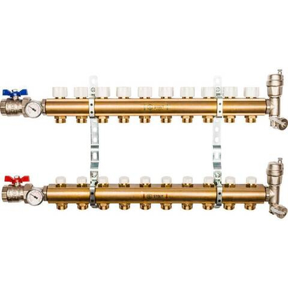 STOUT  Распределительный коллектор из латуни без расходомеров 10 вых.
