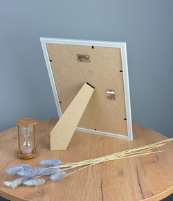 Фоторамка 21х30 см, белая, орнамент серебро, арт. 2130.707235