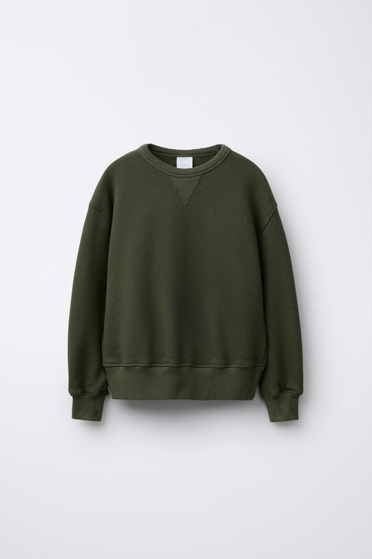 ZARA Х BENSIMON ® ТОЛСТОВКА С КРУГЛЫМ ВЫРЕЗОМ, ХАКИ