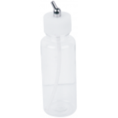 Высокая баночка для краски с крышкой 80мл, с железным штуцером 60 градусов.