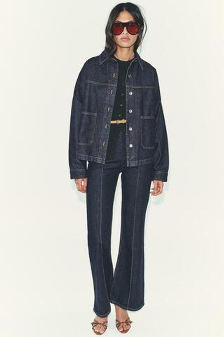 ZARA ДЖИНСЫ Z1975 КЛЕШ С ВЫСОКОЙ ПОСАДКОЙ, СИНИЙ