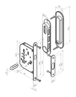Ручка для раздвижной двери с замком INSDH-BK 501