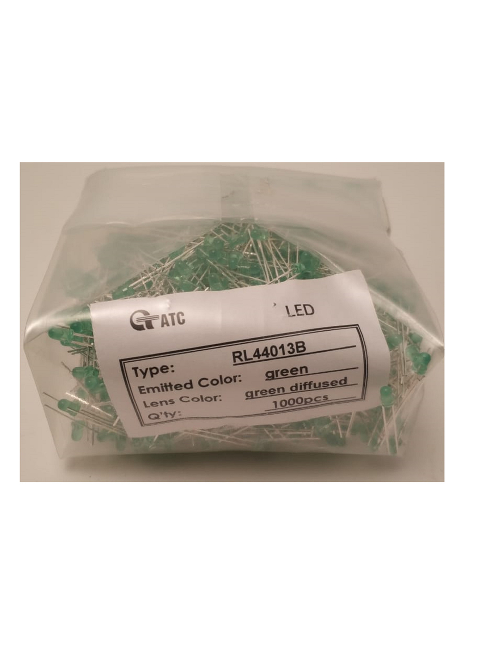 1000 шт./ Светодиод 3mm зеленый RL44013B зеленая матовая колба