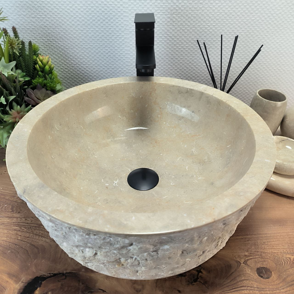 Раковина из мрамора Drum Cream Marmo DM-62851 45*45*16 105