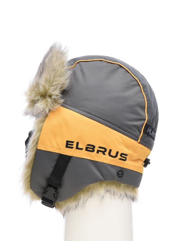 Шапка ушанка зимняя Elbrus ткань Hit Membrane цвет Серый/Банан