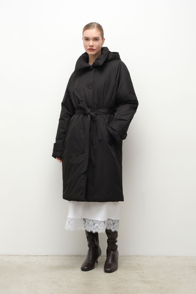 Тренч однобортный зимний