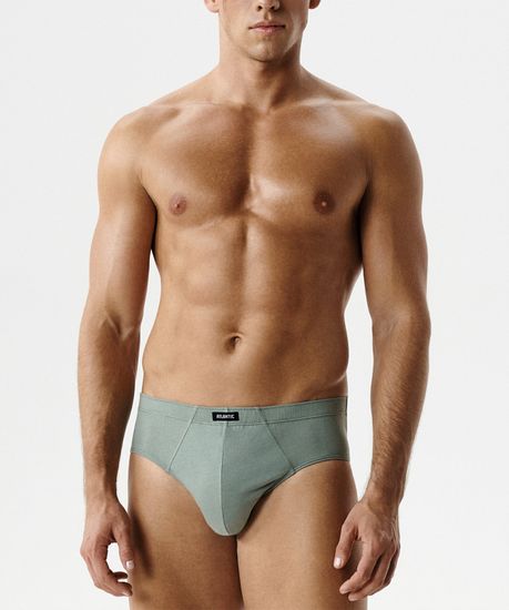 Мужские трусы (2шт) слипы классика Atlantic 2RMP-006, хлопок, светло-зеленый + графитовый