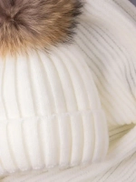 Шапка зимняя для девочки с помпоном и снуд