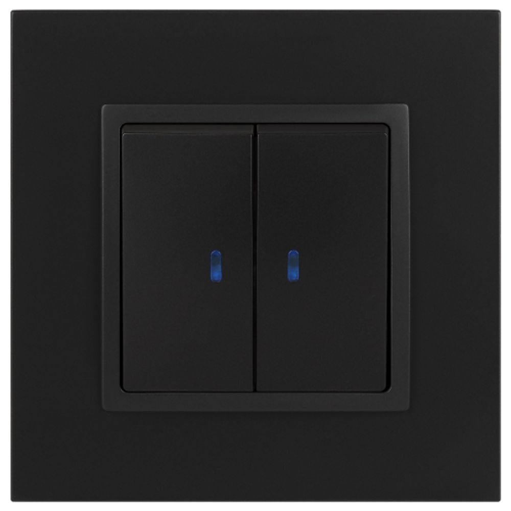 Выключатель ЭРА Elegance 14-1105-05 двойной с подсветкой 10АХ-250В IP20 антрацит