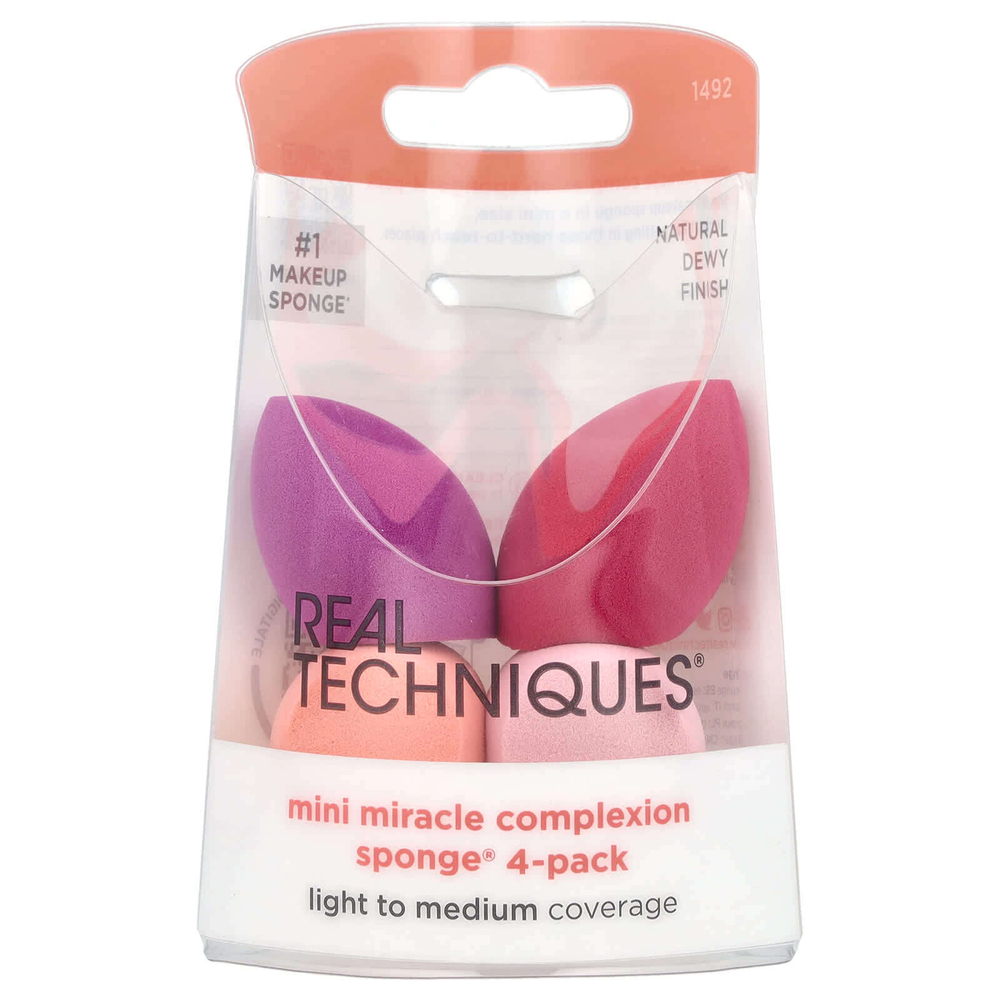 Real Techniques, Губка для лица Mini Miracle, 4 шт. В упаковке