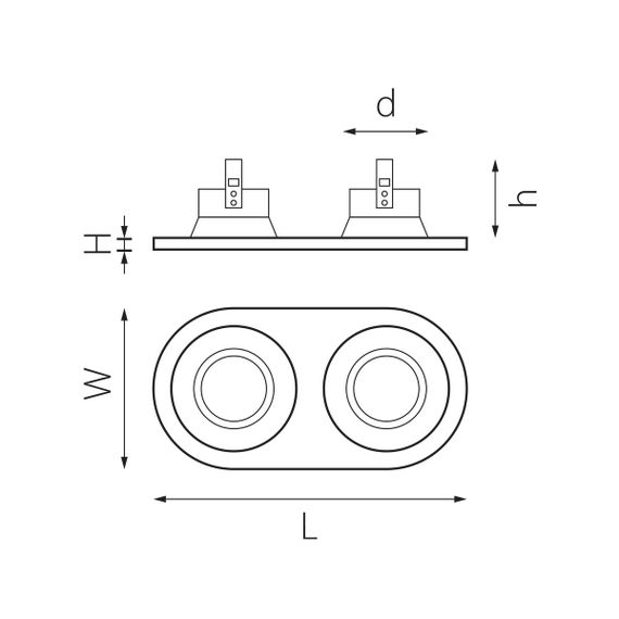 Комплект из светильников и рамки Lightstar Domino Round (214657+214606+214606) D6570606