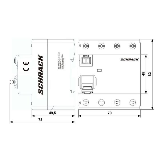 УЗО Schrack Technik 4P 63A 300mA тип A 10kA Amparo AR056130-- (ВДТ)