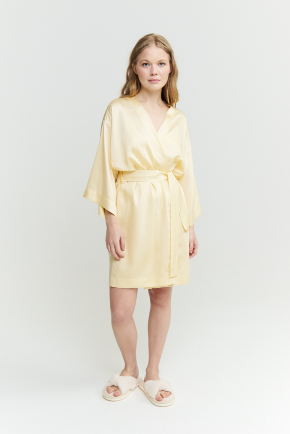 Халат из тенселя лимонный