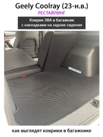 Коврик ЭВА в багажник с накладками на задние сидения для Geely Coolray I (19-н.в.)