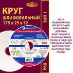 Круг шлифовальный керамический 175 х 25 х 32 25A P60 50 м/с