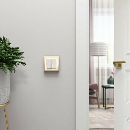 Рамка на 1 пост Baguette (айвори/латунь)