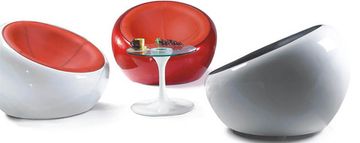 кресло egg pod ball ( кожа) (by Steel Arts)