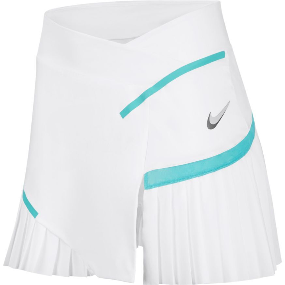 Теннисная юбка Nike Dri-Fit Spring Court Skirt W - white/white/washed teal/wolf grey