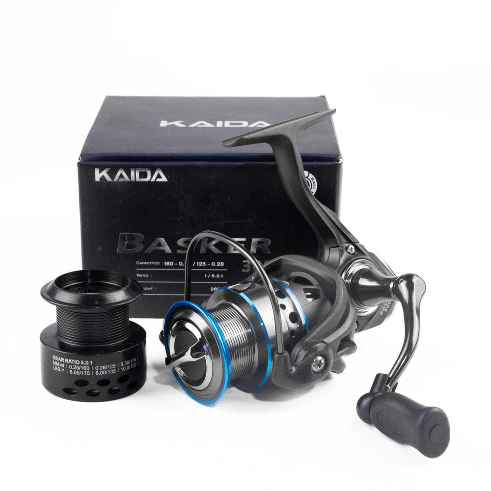 Катушка безынерционная фидерная Kaida Basker (3000, 5+1BB, мет.шпуля)