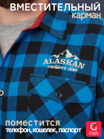 Мужская рубашка фланелевая Alaskan синяя клетка XXXL