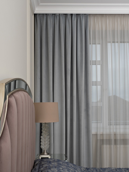 Ткань Портьера Шелк (Silkу) 30 голубая димаут 275x260 Голубой Garda Decor