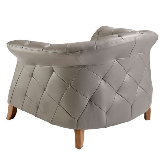 Кресло 5132/EX007-1P-T541029 серое кожаное