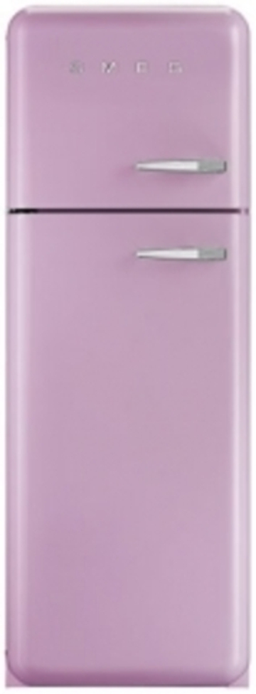 Розовый холодильник c морозилкой вверху Smeg FAB30LPK5