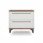 Тумба прикроватная на ножках с ящиками ROYAL 5203 эко (Дуб Веллингтон-Черный-р.черная)