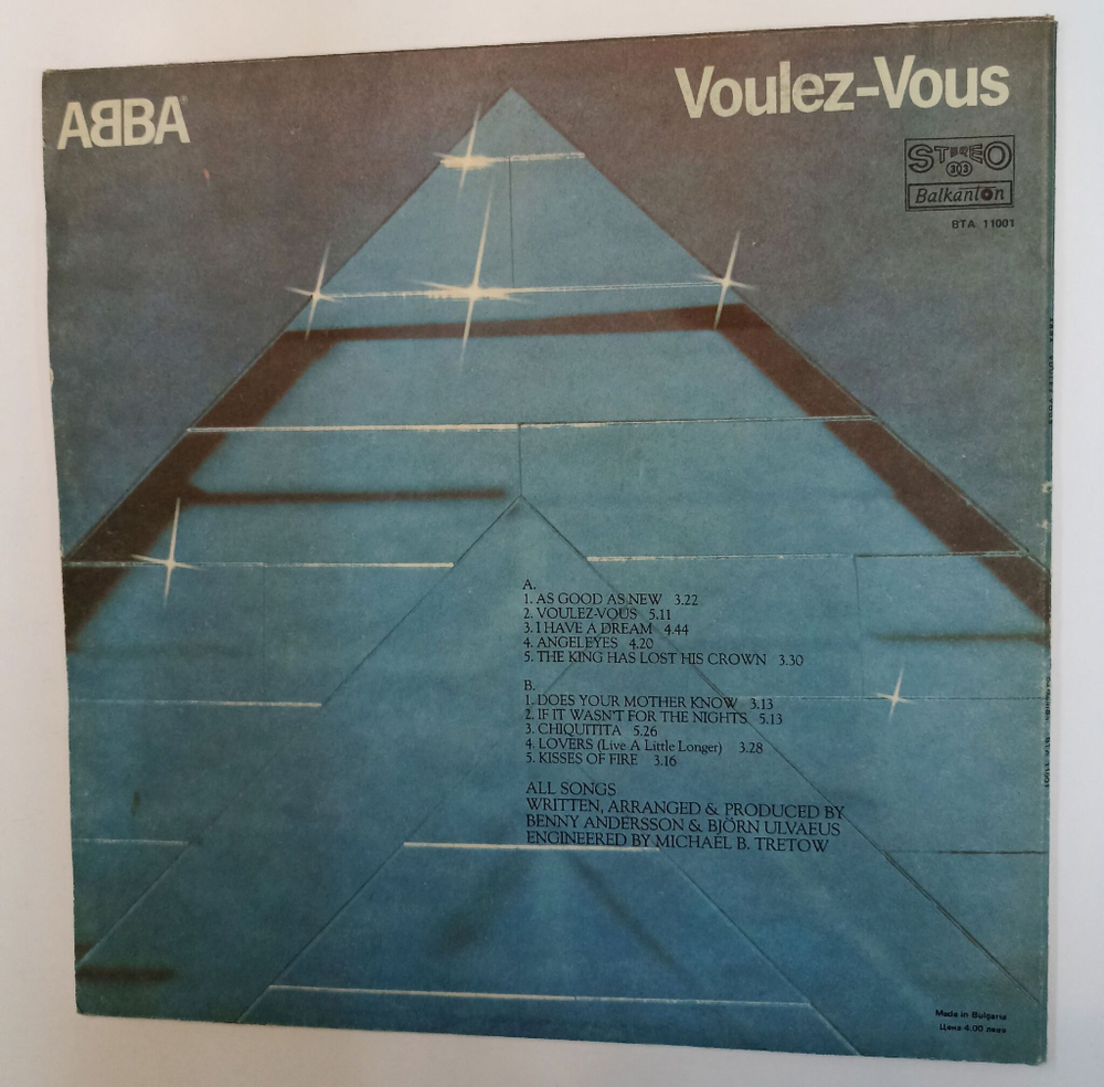 Винтажная виниловая пластинка LP ABBA Voulez Vous (Болгария 1980)