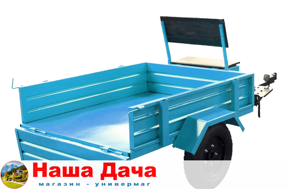 Телега для мотоблока ТМ-250 прицепная 250 кг Мультиагро (Россия) (без колес красная)