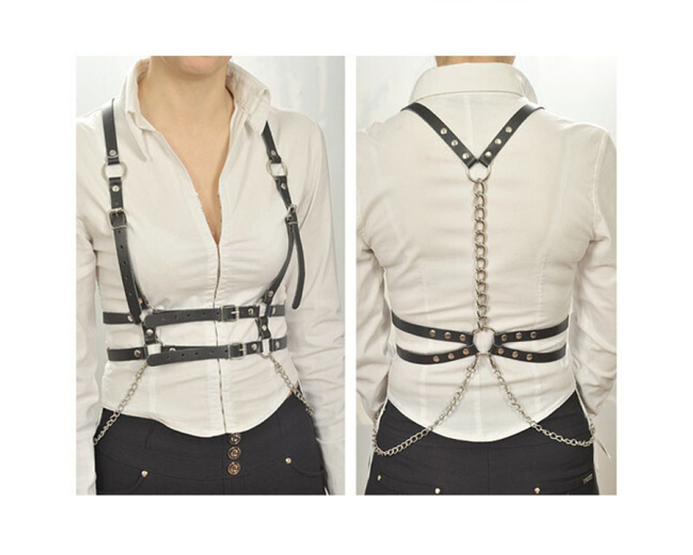 Кожаная портупея 40-44 (Цвет: черный)