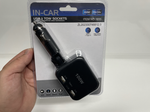 1656 IN CAR / Разветвитель в машину на 3 гнезда прикуривателя c USB Type-C 1656