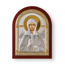 Матрона, икона арочная, красное дерево 150х200