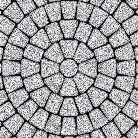 Тротуарная плитка КЛАССИКО (круг) - Стоунмикс Белый с черным, комплект из 3 видов плит