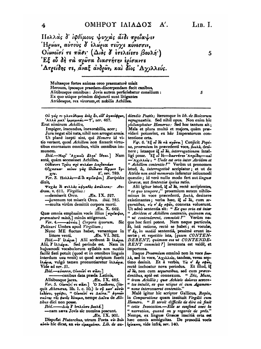 Homeri Ilias Graece et Latine. Tom 1 | Samuel Clarke Homer