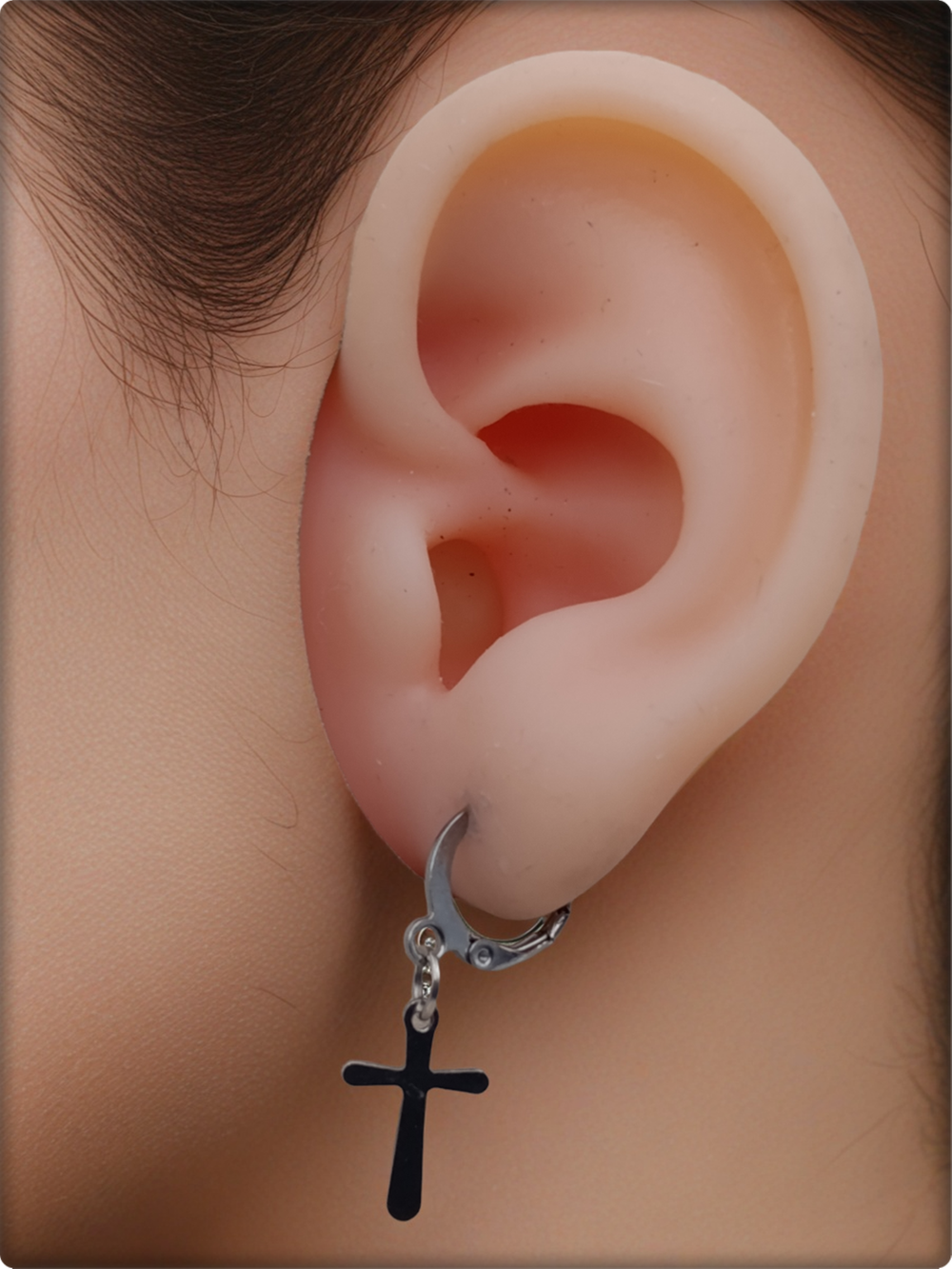 Серьги кольца "Кресты" для пирсинга ушей стальные.