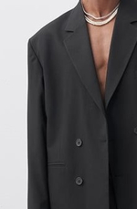 Двубортный оверсайз чёрный