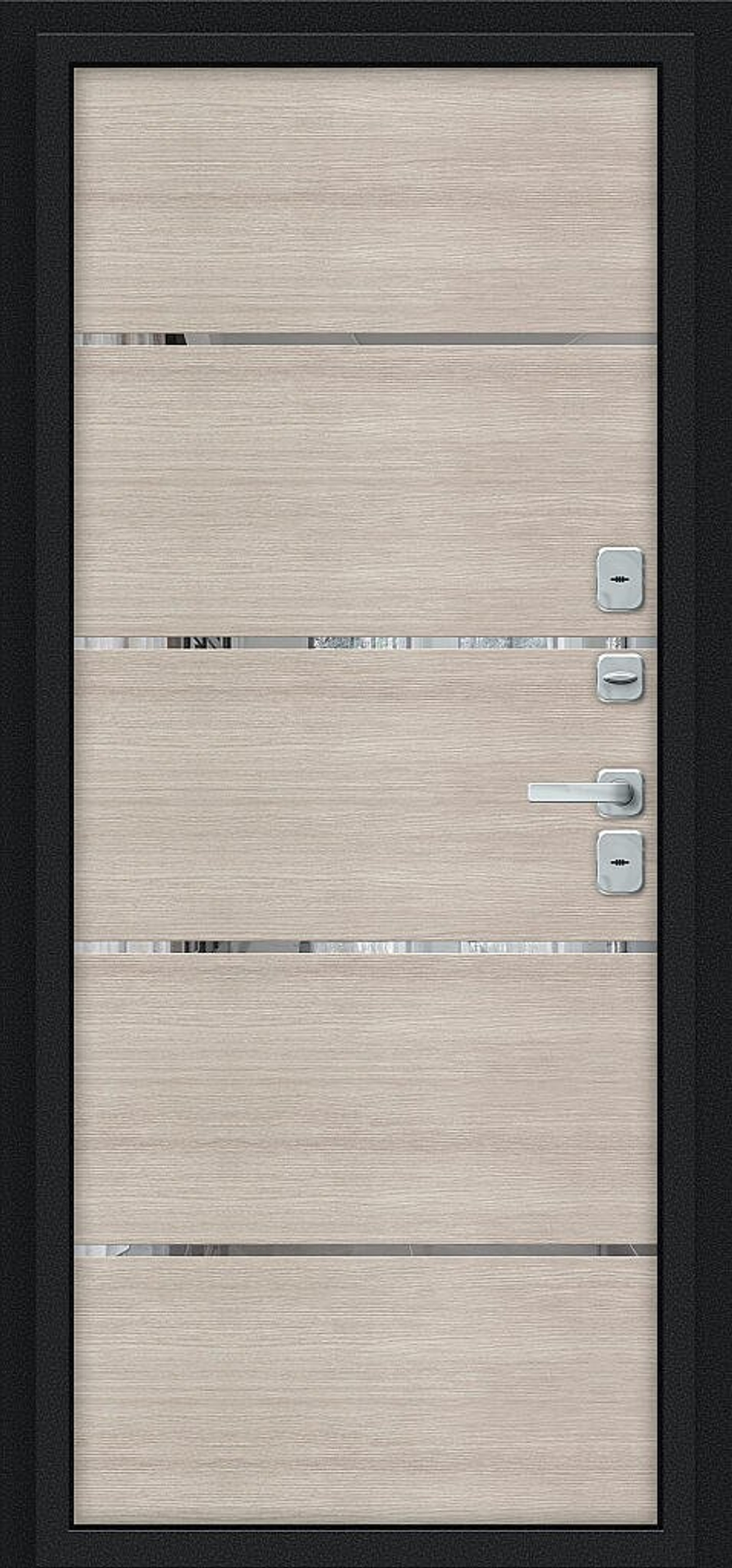 Thermo Лайн/BChrome Букле черное/Cappuccino Melinga 205*86 правое