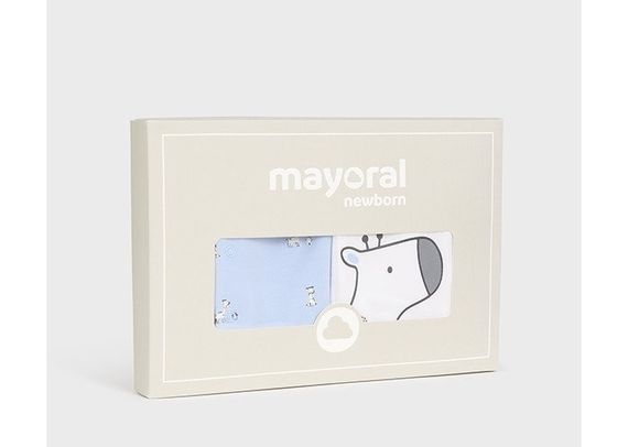 Комбинезон Mayoral Newborn Зебра и Жираф Светло-голубой, 2 шт.