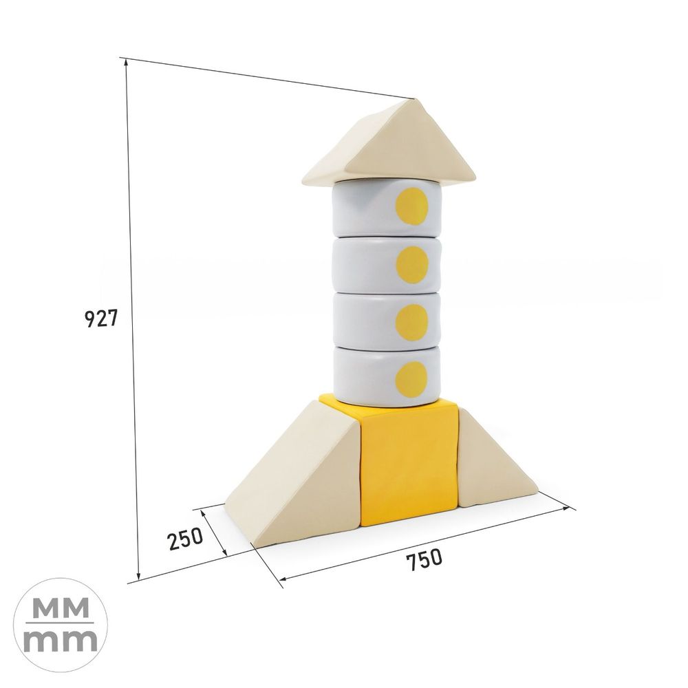 Мягкий игровой комплекс Romana «Ракета» (серо-бежевый)
