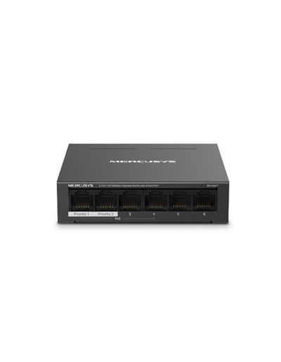 Mercusys MS106LP Настольный коммутатор с 6 портами 10/100 Мбит/с (4 порта PoE+)