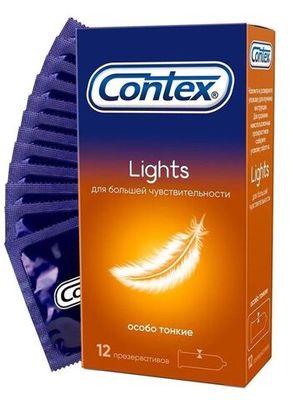 Презервативы Contex Lights Особо тонкие 12 штук