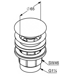 Донный клапан для раковины Kludi Push-Open, хром (1042605-00)