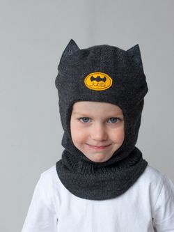 Шлем зимний вязаный (Маренго) Бэтмен
