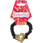 Резинка для волос 1шт «Франка», цвет черный, серце микс, d-5,5см