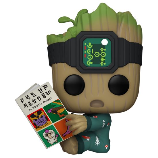 Фигурка Funko POP! Bobble Marvel I Am Groot Groot In Onesie With Book (1193) 70651 / Фигурка Фанко ПОП! по мотивам сериала "Я есть Грут", Грут