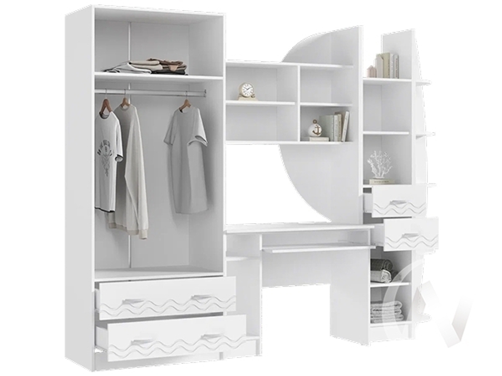 Стенка Детская Юниор-2 (белый/шарли белый)